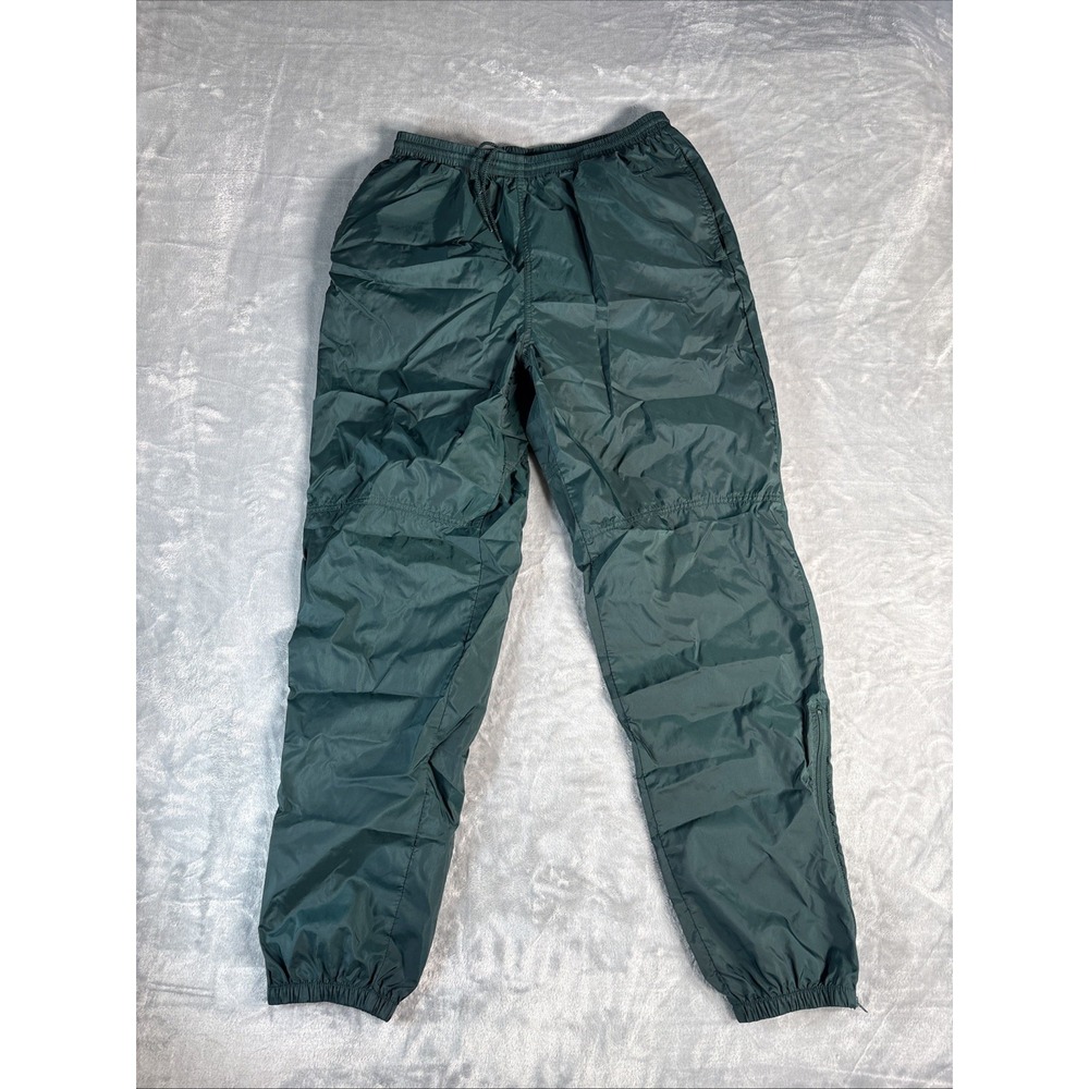 Vintage Nike Pants Mens Large Green Ankle Zip Nylon Track Y2K Style Athleisure